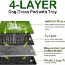 Dog Grass Pee Pad with Tray - Fake Turf Grass Non-Shedding, Odor Resistant Easy Clean, Eco-Reusable Indoor/Outdoor Puppy Potty 34x23inches