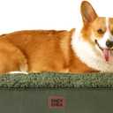 EHEYCIGA Orthopedic Foam Dog Bed for Large Dogs, 35"L x 23"W x 3.5"Th, Dark Green