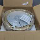 15 Inch Flush Mount Ceiling Light, HWH 3-Light Modern Close to Ceiling Light Fixtures Brushed Gold Finish for Kitchen Porch Foyer with Hammered Water Ripple Glass, 5HTJ102WG-F BG