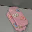 2 x Initial Makeup Bag with Mirror & Hair Scrunchies, Personalized Monogram Custom Cosmetic Bag Travel Toiletry Pouch, Birthday Gifts for Her Women Bridesmaid Teacher (S)