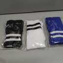 KEUKORZ 3 Pair Athletic Socks Black White Blue Youth Adult Non-Slip Classic Stripes Long Knee-High Baseball Football Sports Socks for Men and Women