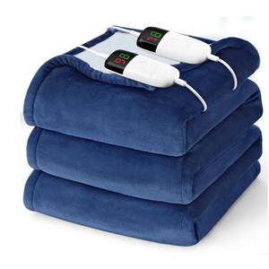 Heated Electric Blanket King Size - 90" x 100" Heating Blanket with Dual Control, 10 Heating Levels & 8 Hours Auto Off, Soft Warm Blanket, Christmas Birthday Gifts for Senior Grandma, Navy