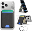 ESR for MagSafe Wallet with Stand, RFID Blocking, MagSafe Ring Included, 5 Cards Holder for Phone Case, Slim Magnetic Wallet for iPhone 17e/17/16/15/14/13/12 (Not for mini), Selected Samsung, Black