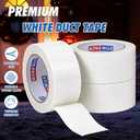 White Duct Tape Heavy Duty, 2 Inches x 30 Yards 3 Pack, 8.27 mil, Strong Industrial Strength, Flexible, No Residue, Waterproof and Tear by Hand, Multi-Use for Indoor & Outdoor Repairs