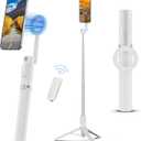 ULANZI 54'' Magnetic Selfie Stick Tripod Pro, All-in-One Phone Tripod w Magnetic Phone Holder & Detachable Wireless Remote, C/W Magsafe, for iPhone 16 15 14 13 12 Series & Android Phones (White)