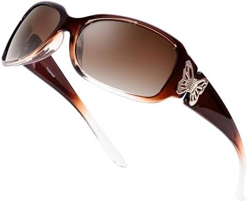 LVIOE Polarized Sunglasses for Women, Fashion Butterfly Decoration Driving Fishing-99.99% UV Protection