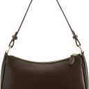 Small Shoulder Bag for women Clutch Purse Handbag with 2 Removable Straps and Zipper Closure Crossbody Bags (Coffee)