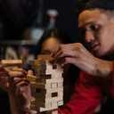 VKX 48Pcs Super Naughty Block Tower Game, Valentine Tumbling Wooden Tower Stacking Blocks Games for Date Night Ideas for Adults Night