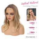 PANEWAY Hair Topper 18 Inch Body Wavy Hair Toppers for Women Natural Coverage Lightweight Comfortable Design, Adds Volume, Seamless Natural Blend - Brown Blonde with Dark Root, 18 Inch