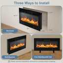 DUMOS 36" Freestanding Electric Fireplace, 1500W/750W Wall Mounted or Recessed Insert Fireplaces Heater with Remote Control,13 Adjustable Flame Color, 12H Timer, Touch ScreenCharcoal