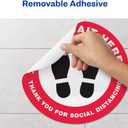 6 x Avery"Please Wait Here" Red Social Distancing Floor Decals, 10.5" Diameter, 5 Removable Decals (83090)