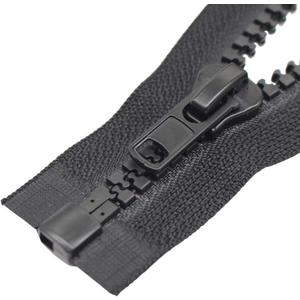 YaHoGa 2PCS #10 28 Inch Separating Jacket Zippers for Sewing Coat Jacket Winter Coat Black Heavy Duty Large Molded Plastic Zippers Bulk (28" 2pcs)
