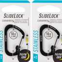 Nite Ize SlideLock 1.8 in. Dia. Stainless Steel Black Carabiner Key Holder
