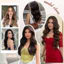 Clip in Hair Extensions for Women, Natural Chocolate Brown Extensions, 20 Inch 6PCS Hairpieces Long Wavy Soft Thick Hair Extensions Clip ins