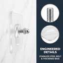 50PCS Drill-Free Adhesive Hooks, 2026 Upgrade No Drill Screw Stickers, Powerful Adhesion, 22lb Capacity, No Drill Adhesive Wall Hooks for All Wall Types and Locations (50-Pack)