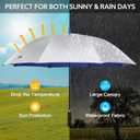 G4Free 54/62 Inch Windproof UV Protection Golf Umbrella Extra Large Silver Coated Automatic Open Stick Long Umbrella