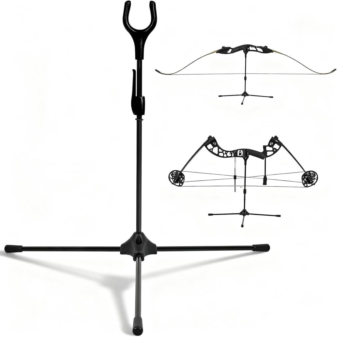Archery Bow Stand - 14.6" Height Lightweight Bow Stand, Foldable Bow Rack Holder Legs for Recurve Bow Compound Bow Longbow