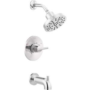 Delta Nicoli 14 Series H2Okinetic Bathtub and Shower Faucet Set, Chrome Shower Head and Handle Set, Valve Trim Kit, Chrome 144749 (Valve Included)