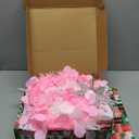 5FT Pop Up Christmas Tree with Timer 60 Warm White & Multi Color Fairy Light 3D Star 15 Ball Ornament, Pink White Tinsel Christmas Tree Slim Pencil Xmas Tree Home Office Holiday Decor Indoor Outdoor