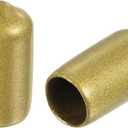 uxcell 100pcs Round Rubber End Caps 7/16"(11mm) Gold Vinyl Cover Screw Thread Protectors