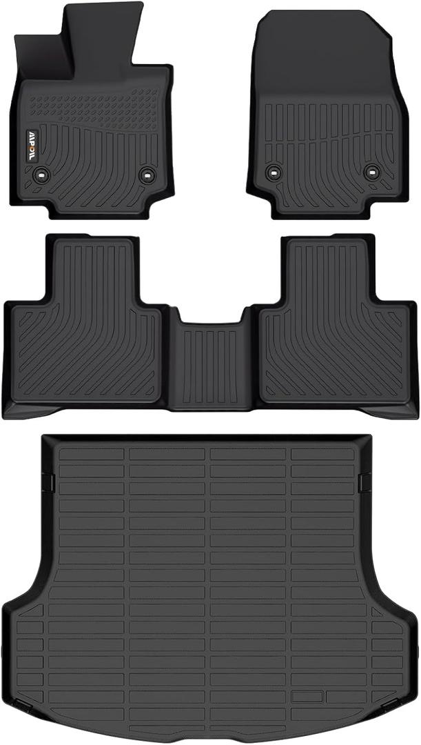 AIPOIL Floor Mats & Cargo Liner Set for 2023-2026 Lexus RX RX350 RX350h RX500h (NOT for RX450h+ PHEV) All Weather Protection TPE Anti-Slip Automotive Full Set Custom Car Mats Accessories - Black