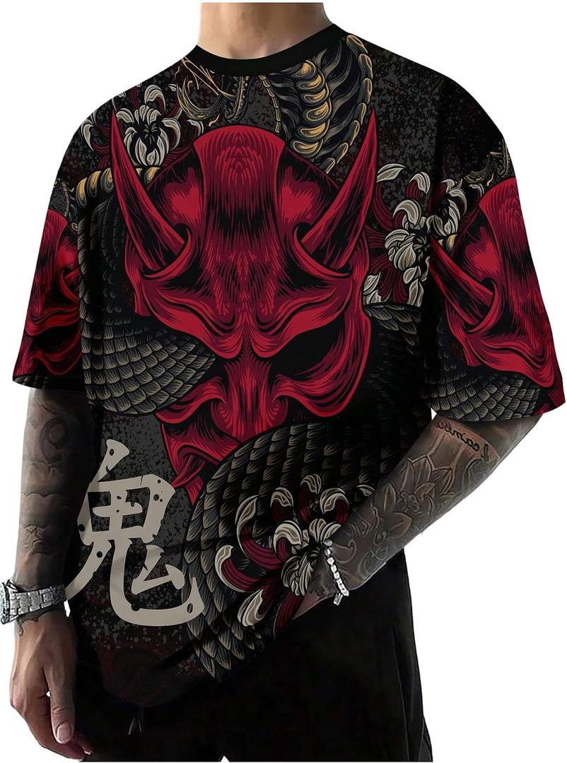 VIPWOLF Men's 3D Monkey Graphic Tees Short Sleeve Crew Neck Novelty Cool T Shirts (M)