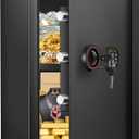 3.3 Cub Large Home Safe Fireproof Waterproof, Anti-theft Fireproof Safe Box with Programmable Keypad, Spare Keys and Removable Shelf, Digital Security Safe for Home Money Firearm Documents Medicines