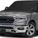 600D Black Oxford Windshield Snow Covers Universal Replace for Ford/Silverado/Ram/Tundra Full Size Truck with Mirror Pockets&Windproof Strips for Rain Frost Snow Hail Protection