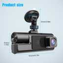 1080P 3 Channel Dash Camera for Car Front and Rear Inside Dashcam Car Video Recorder,170Wide Angle Vehicle Cam,WDR,G-Sensor,2 IPS Screen,Loop Recording,Night Vision(3Channel Dash Cam With 32G Card)