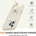 Liquid Silicone Case for iPhone 16 Pro Max with Magnetic Ring Stand, Military Grade Shockproof Protection, Anti-Scratch Microfiber Lining Covers for iPhone 16 Pro Max, White