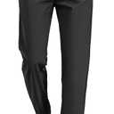 Safort Mens Golf Pants Dress Work Stretch Slim Slacks Classic Fit Comfy Straight Leg Casual Trousers with Pockets (Black)