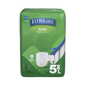 FitRight Bariatric Incontinence Briefs Unisex Overnight Absorbency 5XL 90in-106in 32Ct
