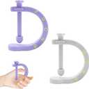 2Pcs Acupressure Tool Clip with Fixed Clip, Adjustable Acupuncture Manual Massage Tools, Portable Pressure Point Massage Tool for Hand Foot Ear Fatigue Relief (Gray, Purple)