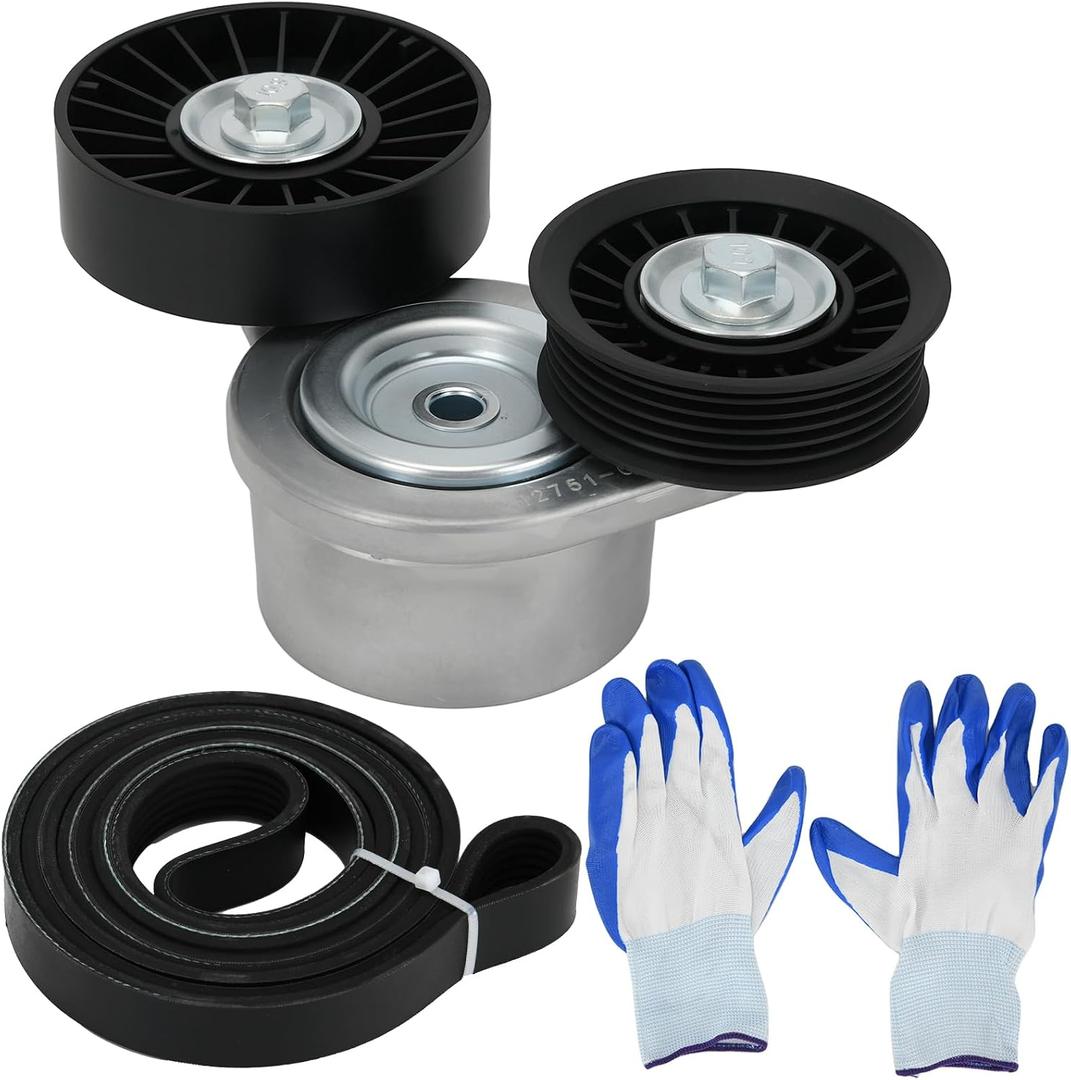 Engine Serpentine Belt Tensioner Drive Kit Compatible with Dodge Ram 1500 2002-2007, Dakota 2000-2007, Durango 2000-2003 3.7L 4.7L Replace # 39120 6PK2224