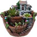 Creative Fairy Garden Flower Pot, Plant Pot, Succulent Plant Flower Pot Rack - Hanging Design Suitable for Home, Office, and Garden Decoration (Orange)
