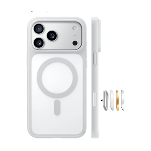 TORRAS Magnetic Shockproof for iPhone 17 Pro Case, Camera Control, Compatible with MagSafe, MilitaryGrade Protection, Stronger Slim Translucent Phone Case for iPhone 17 Pro, Silver White