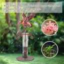 Topadorn Rain Gauge Outdoor, Accurate Glass Tube with Metal Stand, 7 inch Hummingbird Rain Gauge for Lawn, Deck, Yard and Garden