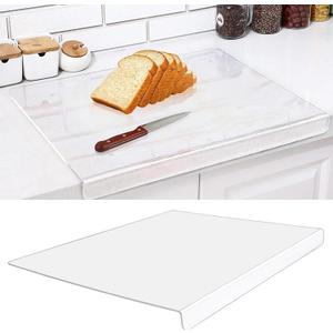 Acrylic Cutting Boards for Kitchen CounterClear Cutting Board for Countertop with Lip, Upgraded Thicker Non-Slip Transparent Acrylic Cutting Board for Countertop, for Home or Restaurant (16x12in)