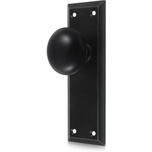 2 Pack One-Sided Black Dummy Door Knobs Interior, Vintage Long Plate Dummy Door Knobs in Matte Black