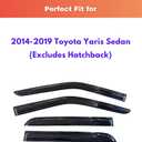 KPY Rain Guards Fit for 2014-2019 Toyota Yaris Sedan, Out-Channel Window Visors Vent Wind Deflectors 4PC, Car Accessories for 14-19 Yaris Sedan (Excludes Hatchback)