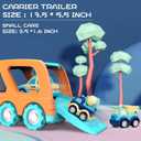 9 Pack Cars Toys for 2 3 4 5 Years Old Toddlers Boys and Girls Gift, Big Transport Truck with 8 Small Cute Pull Back Trucks, Colorful Assorted Vehicles Playset, Carrier Truck with Sound and Light