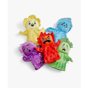 Hand2mind Feelings Family Hand Puppets, Hand Puppets for Kids, Social Skills Activities, Mindfulness for Kids, Social Emotional Learning Activities, Sensory Play Therapy Toys for Counselors (Set of 5)