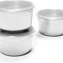 U Konserve Stainless Steel Set of Three Round Food/Condiment/Snack Mini Countainers with Silicone Lids, Leak Proof & Dishwasher Safe (3 oz) (Clear)
