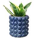 6 Inch Ceramic Planter Pot for Indoor Plants with Drainage Hole Bubble Flower Planter Hobnail Plant Pot Garden Planter Blue Succulent Plant Pot Utensil Holder