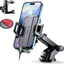 Upgraded 3-in-1 Car Phone Holder Mount [Powerful Suction] Phone Mount for Car Dashboard Air Vent Windshield,for All iPhone Android Phone (Black)