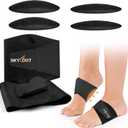 Skyfoot Arch Support Sleeves for Women & Men, with 2 Pairs Different Height Arch Pads, Arch Support Inserts for Flat Feet, High Arch, Plantar Fasciitis Relief (Black)