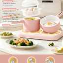 Cooking Sets Real Electric Dual Stove - Montessori Real Cooking Set with Mini Kitchen Tools, Safe Utensils, Apron & Cookware - Great for Pretend Play Montessori Learning (Pink)