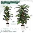 Artificial Dracaena Plant Indoor 4 FT, Fake Tree with White Planter, Faux Yucca Silk Floor Plants Indoor, Artificial Trees for Home Office Decor Indoor Outdoor Housewarming Gift