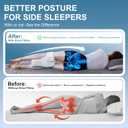 UJPFEO Knee Pillow for Side Sleepers,Leg Pillows for Sciatica,Knees,HIPS,Joints Between Legs,Back Pain Relief When Side Sleeping Spine Alignment Support for Knee Surgery Recovery,Removable Strap, White