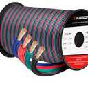 100ft 22AWG 4pin RGB Wire Extension Cable, led Wire 22AWG Copper Clad Aluminum Copper Wire 12V/24V DC Cable, for RGB 3528 5050 Led Strip